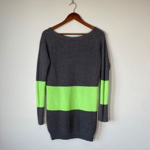 Vero Moda Green and Grey Long Sweater Sz XS
